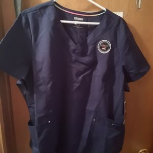 "Scrubstar" Navy Blue Scrub Top